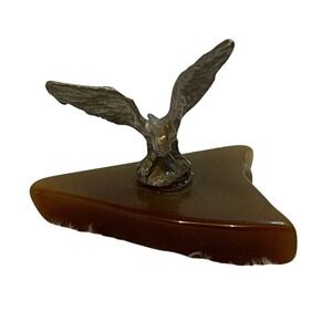 Vintage Eagle Sculpture Figurine Brown‎ Base Desk Decor Office Decor